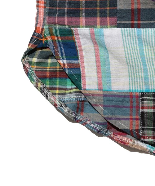 BEAMS PLUS（ビームスプラス）の「B.D. Pullover Classic-fit Patchwork Madras Multi（シャツ/ブラウス・メンズ・グリーン・XL/L/S/M）」の5枚目の写真