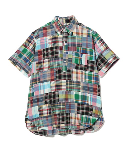 BEAMS PLUS（ビームスプラス）の「B.D. Pullover Classic-fit Patchwork Madras Multi（シャツ/ブラウス・メンズ・グリーン・XL/L/S/M）」の9枚目の写真