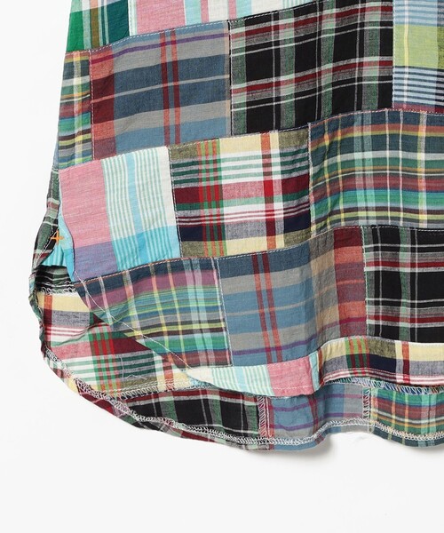 BEAMS PLUS（ビームスプラス）の「B.D. Pullover Classic-fit Patchwork Madras Multi（シャツ/ブラウス・メンズ・グリーン・XL/L/S/M）」の11枚目の写真