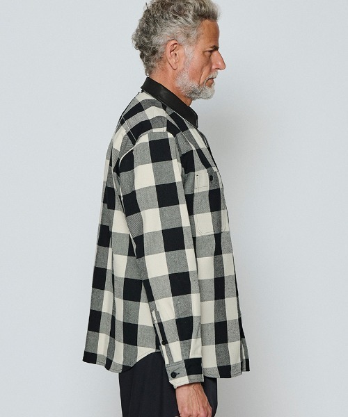 ACANTHUS(アカンサス)の「ms6509-Leather Collar Check Shirts レザーカラーシャツ(SH2603)(シャツ/ブラウス・メンズ・チェック/レッド系その他・S/XL/L/M)」の7枚目の写真