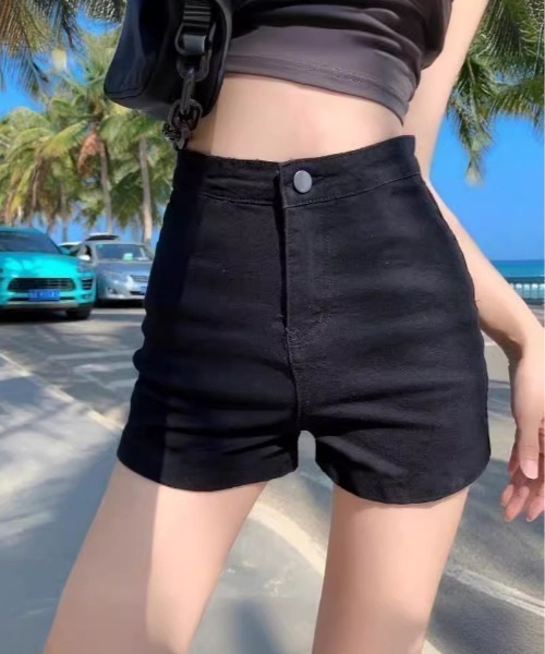 yuue' ( wear )(ユーイ)の「ハイウエストストレッチマイクロショートデニムパンツ(デニムパンツ・レディース・ブラック・M/L/S)」の11枚目の写真