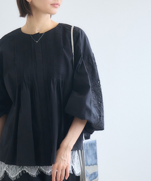 KATHARINE ROSS（キャサリンロス）の「エンブロイダリーコットンブラウス（シャツ/ブラウス・レディース・ブラック/ホワイト・MEDIUM）」の4枚目の写真