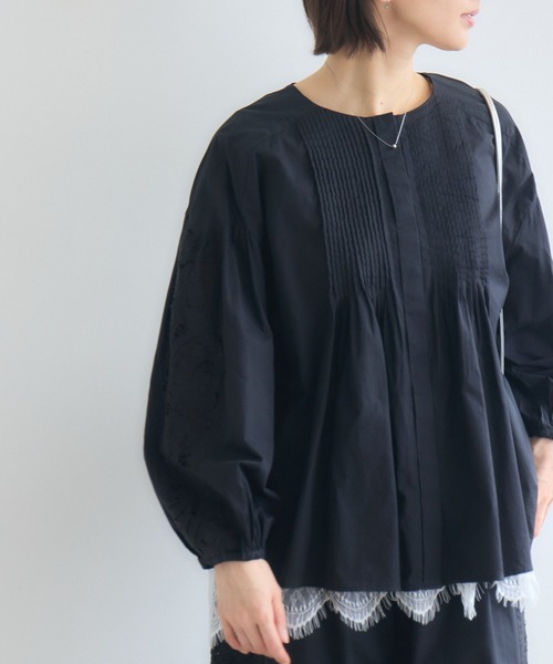 KATHARINE ROSS（キャサリンロス）の「エンブロイダリーコットンブラウス（シャツ/ブラウス・レディース・ブラック/ホワイト・MEDIUM）」の5枚目の写真