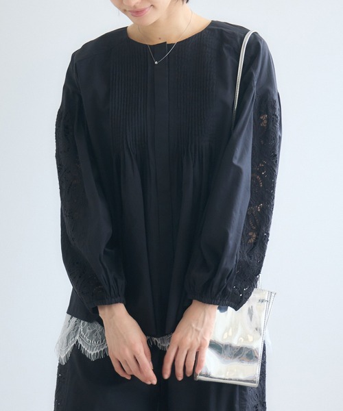 KATHARINE ROSS（キャサリンロス）の「エンブロイダリーコットンブラウス（シャツ/ブラウス・レディース・ブラック/ホワイト・MEDIUM）」の6枚目の写真