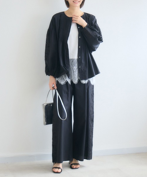 KATHARINE ROSS（キャサリンロス）の「エンブロイダリーコットンブラウス（シャツ/ブラウス・レディース・ブラック/ホワイト・MEDIUM）」の15枚目の写真