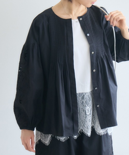 KATHARINE ROSS（キャサリンロス）の「エンブロイダリーコットンブラウス（シャツ/ブラウス・レディース・ブラック/ホワイト・MEDIUM）」の9枚目の写真