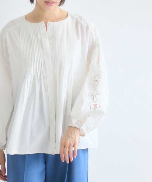 KATHARINE ROSS（キャサリンロス）の「エンブロイダリーコットンブラウス（シャツ/ブラウス・レディース・ブラック/ホワイト・MEDIUM）」の18枚目の写真
