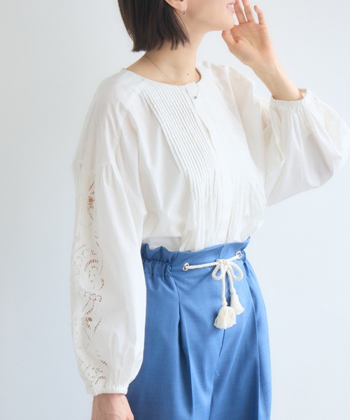 KATHARINE ROSS（キャサリンロス）の「エンブロイダリーコットンブラウス（シャツ/ブラウス・レディース・ブラック/ホワイト・MEDIUM）」の16枚目の写真