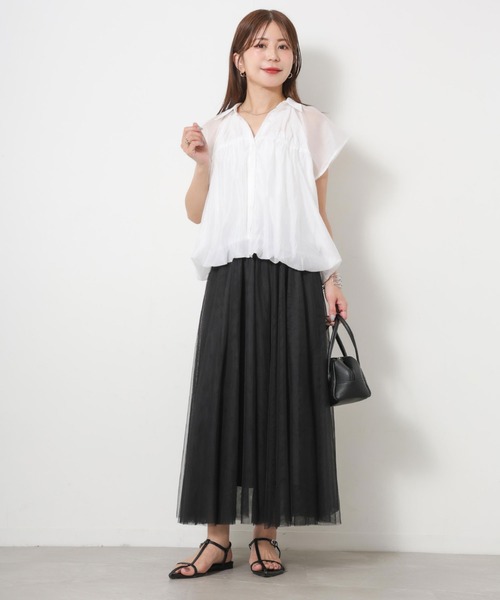 Riberry(リベリー)の「シアーバルーンシャーリングシャツ(シャツ/ブラウス・レディース・イエロー/ブラウン/ブラック/オフホワイト/ブルー・FREE)」の8枚目の写真