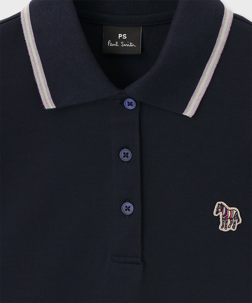 PS Paul Smith(ピーエスポールスミス)の「ウィメンズ ゼブラ ティップライン ポロシャツ / 165407 224V(ポロシャツ・レディース・ネイビー/ラベンダー/オフホワイト・SMALL/MEDIUM/LARGE/2L)」の8枚目の写真