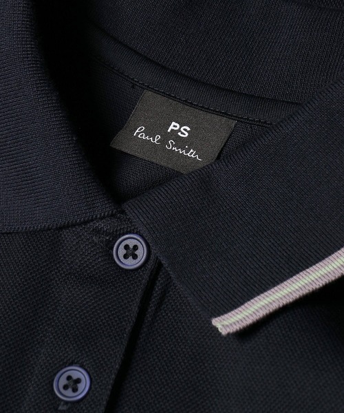 PS Paul Smith(ピーエスポールスミス)の「ウィメンズ ゼブラ ティップライン ポロシャツ / 165407 224V(ポロシャツ・レディース・ネイビー/ラベンダー/オフホワイト・SMALL/MEDIUM/LARGE/2L)」の9枚目の写真