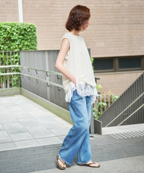 追加》レースコンビノースリカットソー（Tシャツ/カットソー）｜SLOBE