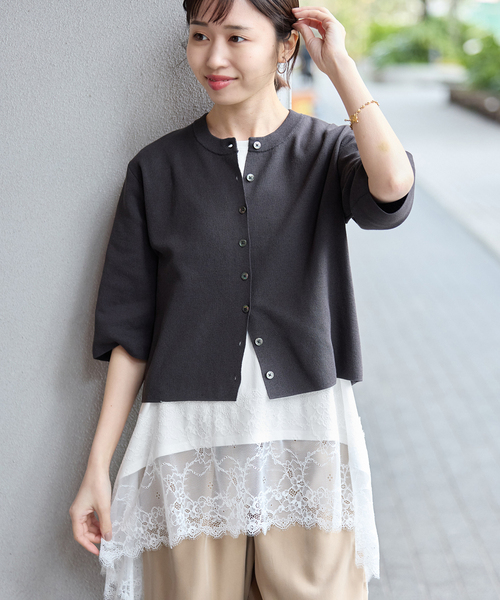 追加》レースコンビノースリカットソー（Tシャツ/カットソー）｜SLOBE