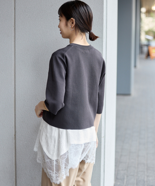 追加》レースコンビノースリカットソー（Tシャツ/カットソー）｜SLOBE