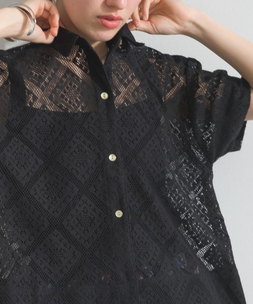 MAFRAIS(マフレ)の「衿 レース 4分袖 シャツ(シャツ/ブラウス・レディース・オフホワイト/ブラック・FREE)」の15枚目の写真