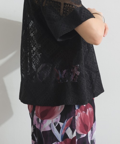 MAFRAIS(マフレ)の「衿 レース 4分袖 シャツ(シャツ/ブラウス・レディース・オフホワイト/ブラック・FREE)」の17枚目の写真