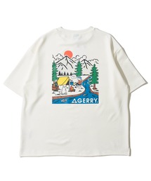 【GERRY/ジェリー】冷感ポンチバックプリントクルーネックTシャツ / グラフィックプリントクルーネックTシャツ