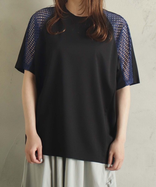 BITTOKO（ビットコ）の「メッシュ×カットプルオーバー（Tシャツ/カットソー・レディース・ホワイト/ブラック・FREE）」の11枚目の写真