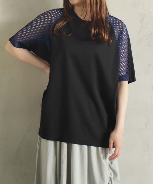 BITTOKO（ビットコ）の「メッシュ×カットプルオーバー（Tシャツ/カットソー・レディース・ホワイト/ブラック・FREE）」の14枚目の写真