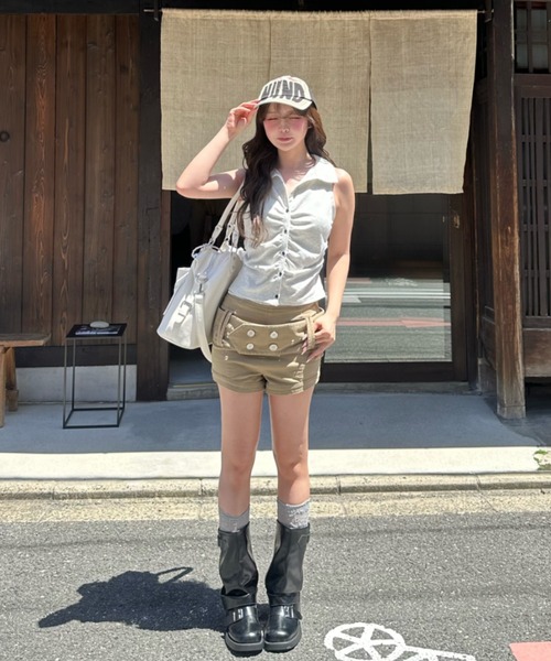 RAY CASSIN(レイカズン)の「【チェック / 無地】アメスリカットシャツ(シャツ/ブラウス・レディース・ホワイト/ホワイト系その他/ブラック/ブラック系その他2/カーキ・FREE)」の21枚目の写真