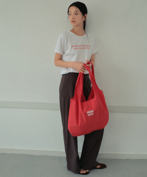 WEDNESDAYOASISFORWOMEN(ウェンズデー オアシス フォー ウーマン)の「ウィークデイズ カラーナイロンショルダーバッグ_RED(WB6AC05)(ショルダーバッグ・レディース・レッド・FREE)」の3枚目の写真