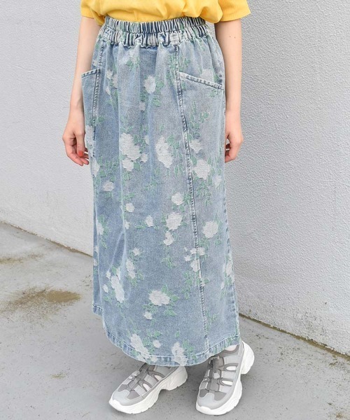 Bleu Bleuet(ブルーブルーエ)の「柄デニムスカート(デニムスカート・レディース・ブルー系その他/ブラック系その他・FREE)」の2枚目の写真