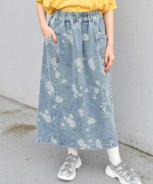 Bleu Bleuet(ブルーブルーエ)の「柄デニムスカート(デニムスカート・レディース・ブルー系その他/ブラック系その他・FREE)」の4枚目の写真