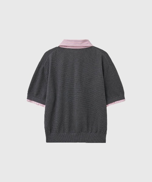 GENERAL IDEA(ジェネラルアイデア)の「【GENERAL IDEA】シャツカラーピケハーフニット / SHIRT COLLAR PIQUE HALF-SLEEVE KNIT(ポロシャツ・レディース・ネイビー/チャコール・L/M/S)」の12枚目の写真