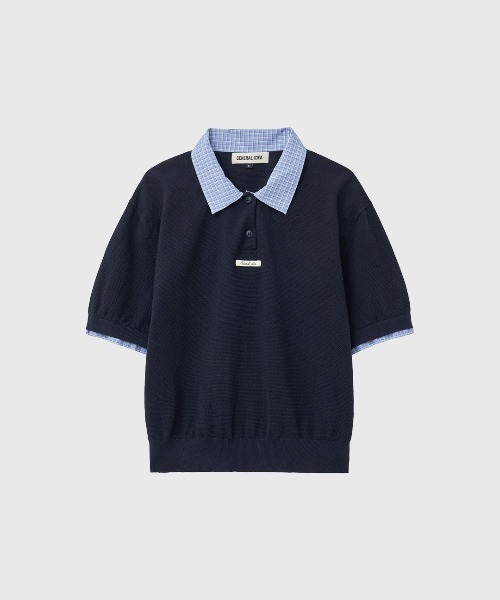 GENERAL IDEA(ジェネラルアイデア)の「【GENERAL IDEA】シャツカラーピケハーフニット / SHIRT COLLAR PIQUE HALF-SLEEVE KNIT(ポロシャツ・レディース・ネイビー/チャコール・L/M/S)」の10枚目の写真
