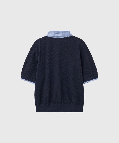 GENERAL IDEA(ジェネラルアイデア)の「【GENERAL IDEA】シャツカラーピケハーフニット / SHIRT COLLAR PIQUE HALF-SLEEVE KNIT(ポロシャツ・レディース・ネイビー/チャコール・L/M/S)」の11枚目の写真