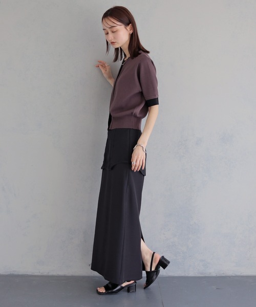 &g'aime（アンジェム）の「【&ｇ'aime 】レイヤードカーディガントップス　Layered Cardigan Top（カーディガン/ボレロ・レディース・ブラック/ブルー/ブラウン/グレイッシュベージュ・FREE）」の10枚目の写真