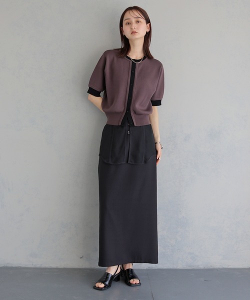 &g'aime（アンジェム）の「【&ｇ'aime 】レイヤードカーディガントップス　Layered Cardigan Top（カーディガン/ボレロ・レディース・ブラック/ブルー/ブラウン/グレイッシュベージュ・FREE）」の9枚目の写真