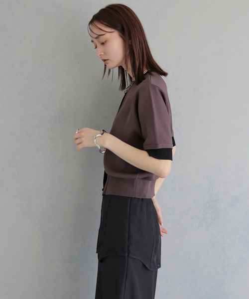 &g'aime（アンジェム）の「【&ｇ'aime 】レイヤードカーディガントップス　Layered Cardigan Top（カーディガン/ボレロ・レディース・ブラック/ブルー/ブラウン/グレイッシュベージュ・FREE）」の5枚目の写真
