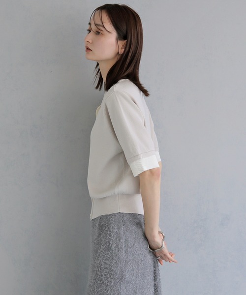 &g'aime（アンジェム）の「【&ｇ'aime 】レイヤードカーディガントップス　Layered Cardigan Top（カーディガン/ボレロ・レディース・ブラック/ブルー/ブラウン/グレイッシュベージュ・FREE）」の15枚目の写真