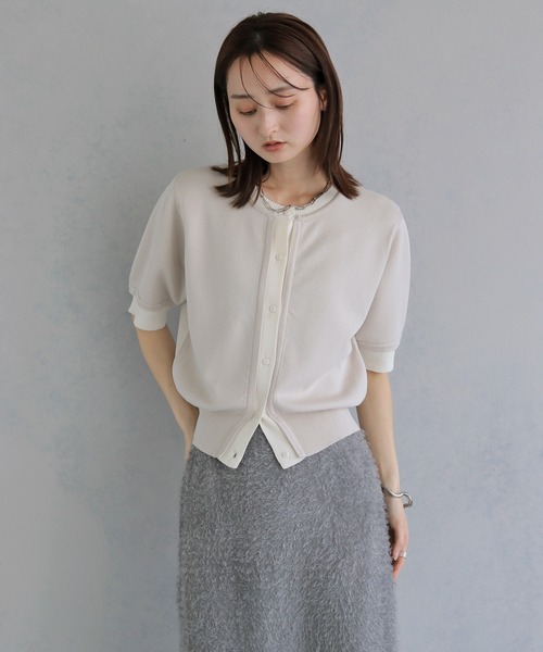 &g'aime（アンジェム）の「【&ｇ'aime 】レイヤードカーディガントップス　Layered Cardigan Top（カーディガン/ボレロ・レディース・ブラック/ブルー/ブラウン/グレイッシュベージュ・FREE）」の12枚目の写真
