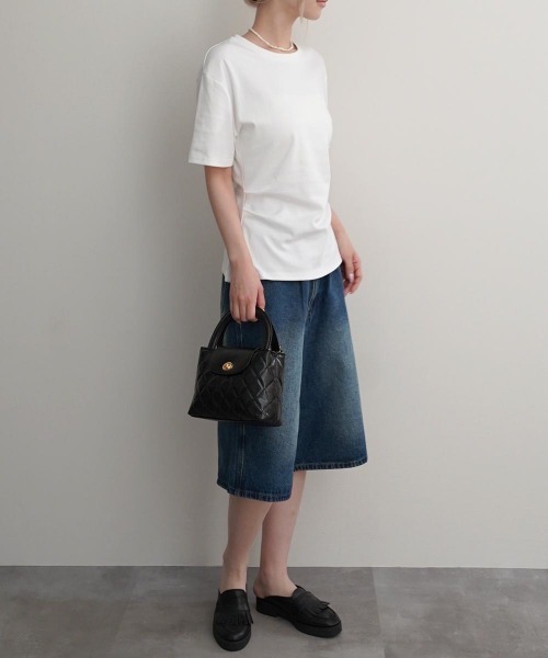 Rashik(ラシク)の「【Rashik】ウエストシェイプTシャツ 半袖 カットソー Tシャツ(Tシャツ/カットソー・レディース・ブルー/ブラック/ホワイト/レッド/ピンク・FREE)」の11枚目の写真