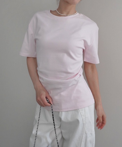 Rashik(ラシク)の「【Rashik】ウエストシェイプTシャツ 半袖 カットソー Tシャツ(Tシャツ/カットソー・レディース・ブルー/ブラック/ホワイト/レッド/ピンク・FREE)」の14枚目の写真