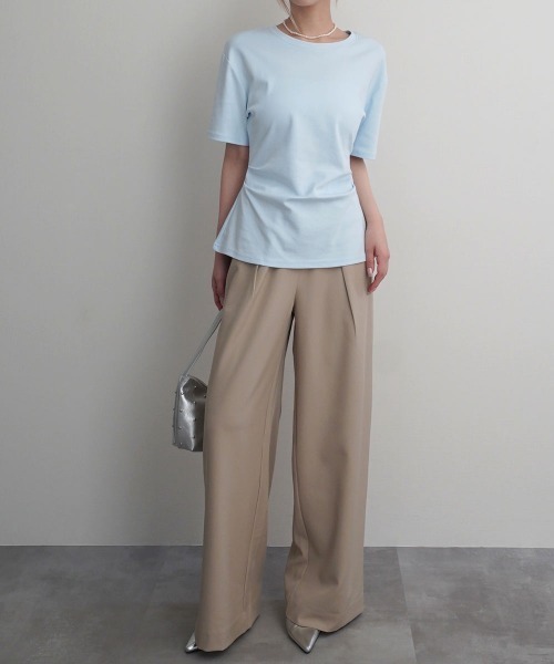 Rashik(ラシク)の「【Rashik】ウエストシェイプTシャツ 半袖 カットソー Tシャツ(Tシャツ/カットソー・レディース・ブルー/ブラック/ホワイト/レッド/ピンク・FREE)」の22枚目の写真