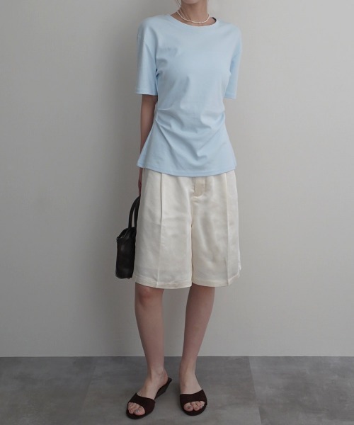 Rashik(ラシク)の「【Rashik】ウエストシェイプTシャツ 半袖 カットソー Tシャツ(Tシャツ/カットソー・レディース・ブルー/ブラック/ホワイト/レッド/ピンク・FREE)」の21枚目の写真