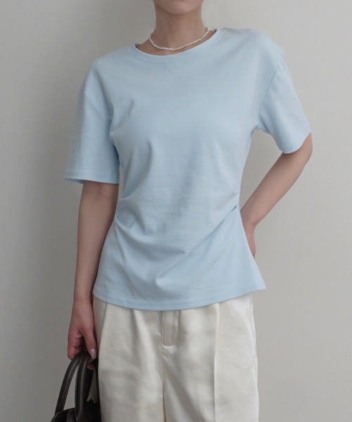 Rashik(ラシク)の「【Rashik】ウエストシェイプTシャツ 半袖 カットソー Tシャツ(Tシャツ/カットソー・レディース・ブルー/ブラック/ホワイト/レッド/ピンク・FREE)」の20枚目の写真