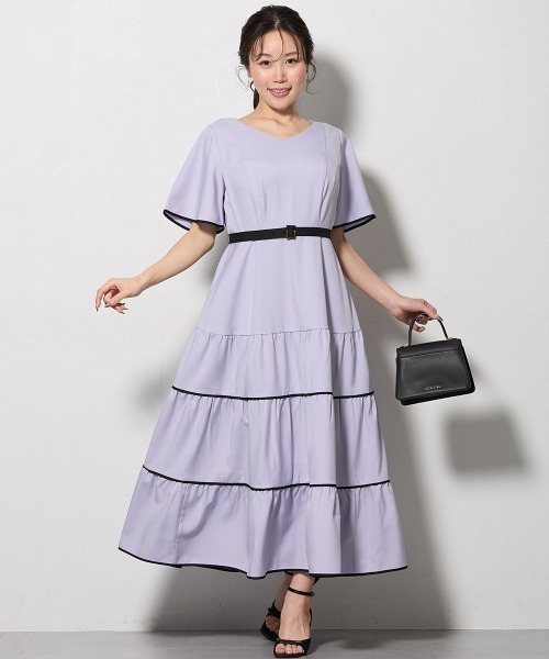 ⭐︎専用⭐︎ アポリナワンピース 大きい胸専用】るなさんコラボ 配色パイピング ティアードワンピース