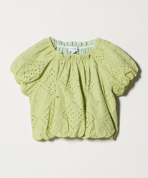 green label relaxing(グリーンレーベルリラクシング)の「デザイン レース ブラウス / キッズ 100cm-130cm(シャツ/ブラウス・キッズ・ライム/オフホワイト・120cm/100cm/130cm/110cm)」の2枚目の写真