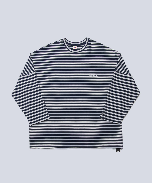 STANCE SEOUL(スタンス・ソウル)の「STRIPE MANTA LONG SLEEVE (NAVY STRIPE)(Tシャツ/カットソー・レディース・その他・LARGE/MEDIUM/SMALL)」の1枚目の写真
