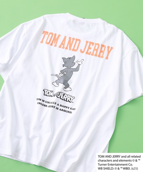 Tom＆Jerry（トムアンドジェリー）の「TOM&JERRY BIG T トムとジェリー ビッグ半袖Tシャツ（Tシャツ/カットソー・メンズ・チャコールグレー/杢グレー/グリーン/ブラック系1/ネイビー/ホワイト系1/グリーン系1/チャコール/モカ/オフホワイト/ホワイト系その他/ベージュ/ネイビー系1/ホワイト系2/オレンジ/ブラック・L/M/XL）」の5枚目の写真