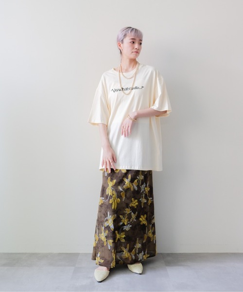 DOLLUPOOPS(ドールアップウップス)の「Dog Graphic Back Print T-shirt(ドッググラフィックバックプリントTシャツ)(Tシャツ/カットソー・レディース・イエロー/ブラック/チャコールグレー/オフホワイト・FREE)」の5枚目の写真