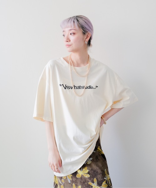 DOLLUPOOPS(ドールアップウップス)の「Dog Graphic Back Print T-shirt(ドッググラフィックバックプリントTシャツ)(Tシャツ/カットソー・レディース・イエロー/ブラック/チャコールグレー/オフホワイト・FREE)」の9枚目の写真