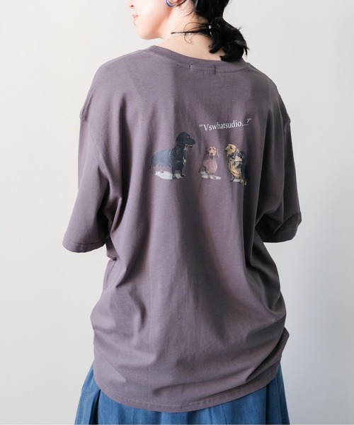DOLLUPOOPS(ドールアップウップス)の「Dog Graphic Back Print T-shirt(ドッググラフィックバックプリントTシャツ)(Tシャツ/カットソー・レディース・イエロー/ブラック/チャコールグレー/オフホワイト・FREE)」の21枚目の写真
