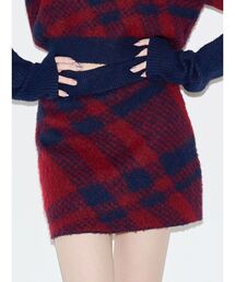 EVRIS | チェックニットミニスカート【セットアップ着用可能】 秋服(スカート)