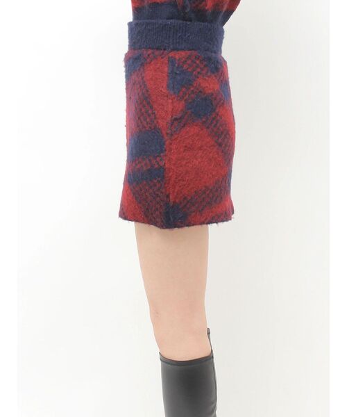 EVRIS(エヴリス)の「チェックニットミニスカート【セットアップ着用可能】 秋服(スカート・レディース・グリーン/レッド/ブラック・FREE)」の18枚目の写真