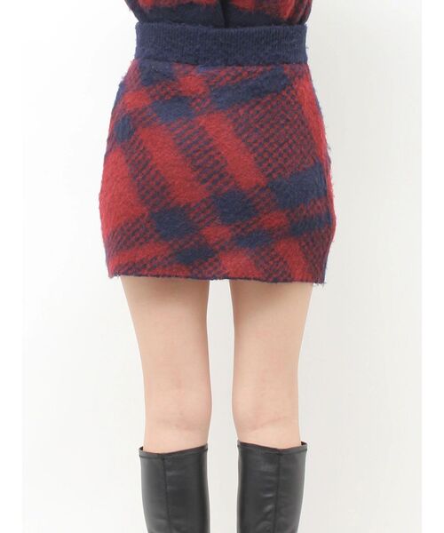 EVRIS(エヴリス)の「チェックニットミニスカート【セットアップ着用可能】 秋服(スカート・レディース・グリーン/レッド/ブラック・FREE)」の19枚目の写真